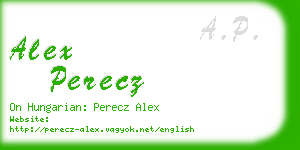 alex perecz business card